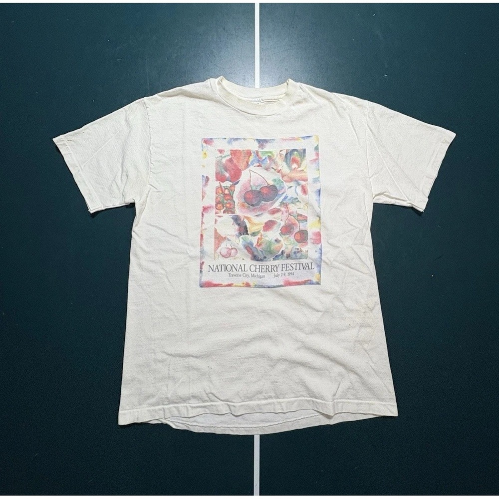 Vintage Traverse City National Cherry Festival T Shirt Sz Small 1994 Art Graphic